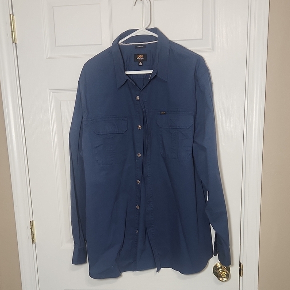 Levi's Blue Casual Button Down Shirt Cotton Blend - Picture 1 of 5